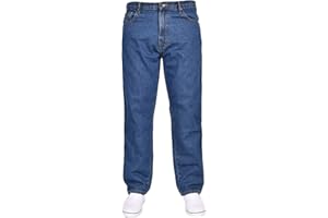 True Face Mens Jeans Straight Leg Trousers Classic Fit Plain Denim Pants Zip Fly Multi Pockets Jeans for Men UK Belt Loop