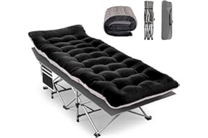 AUTOYET Camping Bed for Adults with Mattress: Folding Bed with Comfortable Cushion, Portable & Compact Camping Cot with Storage Bag for Sleeping, Folding camp bed for Outdoor Travel