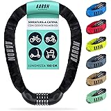AARON Lock One - Catena antifurto per bicicletta con codice a 5 cifre - lucchetto in metallo e alta sicurezza - per mountain 