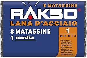 RAKSO lana d'acciaio media 1-8, leviga il legno, rimuove la vecchia vernice dai mobili antichi, pulisce i pavimenti in gomma dura