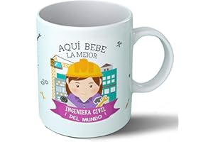 Planetacase - Taza ingeniera civil - Regalo Original - Cerámica 330 mL - Taza Desayuno Apta para Microondas y Lavavajillas - ingenieros obras - Resistente a Lavados