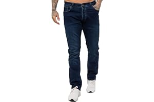 989Zé ENZO Mens Stretch Straight Leg Regular Fit Classic Denim Jeans All Waist Sizes