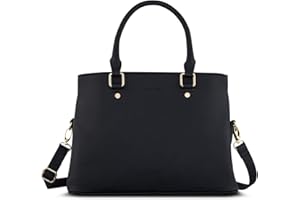 Expatrié Czarna torba damska Julie Torby na ramię wykonane z wegańskiej skóry PU - mała czarna torba na ramię z górnym uchwytem - elegancka torebka Saffian Look z wieloma przegródkami