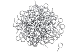 Heuskay 100 tornillos de anillo pequeños de 34 mm, ojales de tornillo, ganchos de tornillos, ganchos, tornillos autorroscantes para la fabricación de joyas, manualidades, artesanía de madera