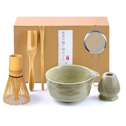 VIBINHO Matcha-Set, 6-teilig mit Sieb