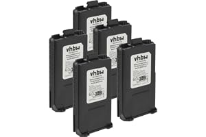 vhbw 5 x batteri kompatibelt med Baofeng UV-5R, BF-F8, UV-5RA, UV-5RE, BF-F9 radio (1800 mAh, 7,4 V, Li-Ion)
