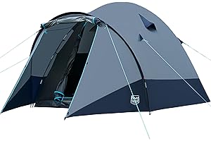 TIMBER RIDGE Tienda de Campaña para 4 Personas Altura Interior 190cm Impermeable con Porche Ventilación Tienda Familiar Tienda Domo para Viajes al Aire Libre Senderismo Jardín Festivales