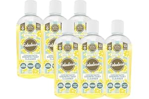 Fabulosa 4 in 1 Concentrated Antibacterial Disinfectant All Purpose Cleaner, 220ml, 6 Pack, Lemon Sherbet