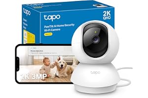 Tapo C210 2K 3MP Pan/Tilt Indoor House Security Camera, WiFi Camera, No Monthly Fee, AI Detection, Baby Camera Monitor, Pet C
