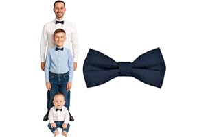DonDon Pajarita hombre niños o bebés mate, preatada y ajustable en longitud de gabardina de algodón - accesorio festivo para bodas, comuniones y celebraciones