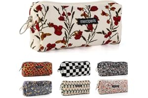 MHwan Trousse Scolaire de Style Rétro en Velours Côtelé de Haute Qualité, Légère, Peut Être Accrochée, Peut Être Utilisée comme Trousse de Maquillage, Convient aux Fille, aux College