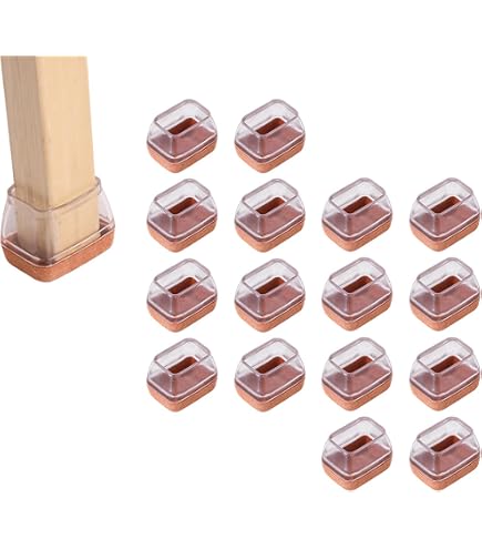 6 Tappi Quadrati Per Gambe Sedie In PVC 50x50 Mm – Antiscivolo, Antirumore E Proteggi Pavimento Per Tavoli, Armadi E Letti
