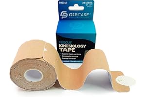GSPCARE Pre-Cut Y Kinesiology Tape, Elastic Sports Tape Used to Prevent Muscle Damage, Protect Joints, and Relieve Muscle Pain, 20 Pieces of Pre-Sliced 5cm*5m Medical Tape.(Skin)…