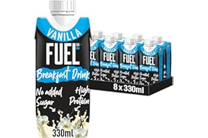 FUEL10K Vanilla High Protein Milk Breakfast Drink, 330 ml (Pack of 8)