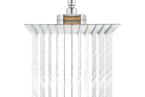 MARKCCO Soffione doccia filtrato, 30cm, soffione doccia di lusso, ammorbidisce l'acqua dura, migliora la condizione della pelle e dei capelli, design integrato con filtro, cromato