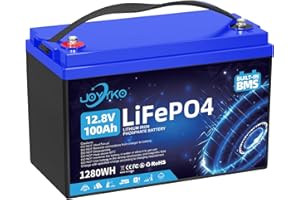 CLUHERTVY Lifepo4 Lithium-Akku 100Ah 12V mit 15.000 Tiefenladungszyklen und Batteriemanagementschutz, Lithium Batterie 12,8V 100Ah für mehr als 10 Jahre Geeignet für Wohnmobilen, Golfwagen (12.8V/100Ah)