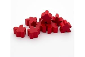 Spieltz Personaggi per giochi da tavolo in legno, 16 x 16 x 10 mm, accessori per giochi da tavolo, Made in Germany (rosso, 50)
