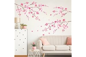 DECOWALL DWL-2003P1903 Acuarelas flores de cerezo Vinilo Pegatinas Decorativas Adhesiva Pared Dormitorio Saln Guardera Habitaci Infantiles Nios Bebs