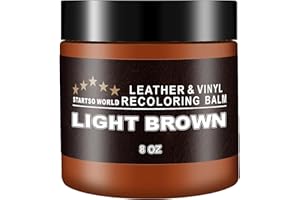 STARTSO WORLD Leather Recoloring Balm 200ml |Light Brown Leather Repair Kit for Furniture, Leather Color Restorer for Couches | Leather Dye | Repair, Restore & Renew Old, Faded Leather