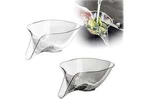 ETESLOT 2PCS Multi-Functional Drain Basket, Drainage Basket Funnel, Kitchen Sink Drain Basket, Multifunctional Vegetable and Fruit Washing Drain Basket