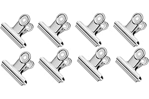 GUTE LINES Fermacarte, Clip Multiuso in Metallo, Pinze Multiuso, Clip del Raccoglitore,Ufficio di Cancelleria Pinze, per Ufficio, Scuola e Famiglia (8 pz x 38 mm)