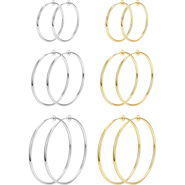 Fausses boucles d'oreilles à clip - Créoles non percées - Boucles d'oreilles à ressort - Canada