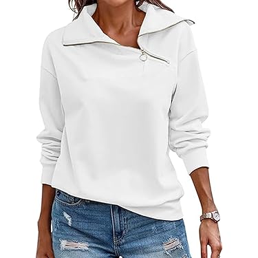Damen Fleece Pullover Mit Blumenmuster - Kuscheliger Sherpa Sweatshirt Mit Halb-Reißverschluss