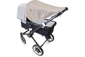 Liebes von priebes Sonnensegel Johanna UV Schutz 50+ | Sonnendach mit Seitenschutz | Universal Sonnenschutz | Sonnensegel für Kinderwagen & Buggy