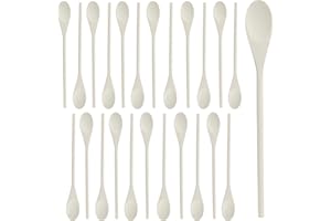 BELLE VOUS Set Cuchara Madera para Cocinar (Pack de 24) Cuchara de Madera 30,2 cm Sin Acabado Multipropósito Utensilio de Cocina para Cocinar, Mezclar, Hornear, Servir y Revolver