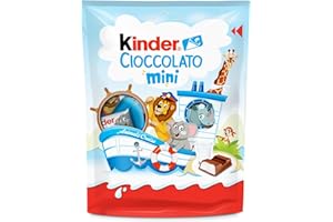 Kinder Cioccolato Mini - 20 Mini Barrette Ripiene al Latte e Ricoperte di Finissimo Cioccolato Puro Cacao, Senza Glutine, 120 Gr