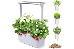 Pawmate Hydroponics Growing System, Indoor Herb Garden Starter Kit with Adjustable LED Grow Light, Smart Garden Planter, Automatic Timer Germination Kit