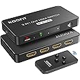 HDMI Switch 3 In 1 Out, HDMI Splitter 4K HDMI Switch with Remote, HDMI Switcher Auto HDMI Multi Connector Supports 4K 3D UHD, Switch HDMI for PS5, PS4, PS3, DVD, Blu-ray, Xbox, Fire Stick, PC, TV