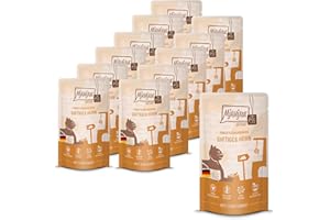 MjAMjAM - nourriture humide premium pour chats - Quetschie - pur poulet juteux, pack de 12 (12 x 125 g), sans céréales avec supplément de viande