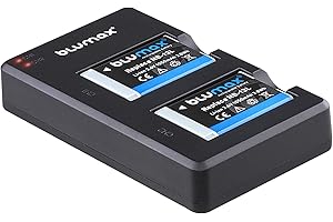 2X Akku + USB Slim-Dual-Ladegerät für Canon NB-13L NB13L mit InfoCHIP! / 1050mAh 3,6V für Canon PowerShot SX620 SX720 SX730 SX740 G1 X Mark III G5 X G7 X G9 X und G7 X Mark II G9 X Mark II
