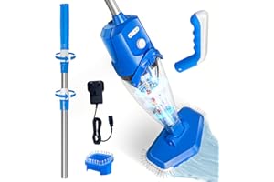PoolyPoly Pool Vacuum Cleaner with Stronger Suction, Wireless Rechargeable Pool Cleaner, 1.8 Liters Filter, Handheld Vacuum Cleaner for Small Pools, Spas, Hot Tubs, Blue