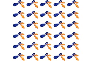 FUIPVGI 30 paia di tappi per le orecchie con cavo riutilizzabili, in silicone, con cancellazione del rumore, per cancellazione del rumore e protezione dell'udito (arancione)