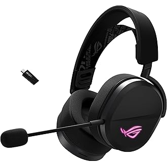 ASUS ROG Pelta Wireless Gaming Headset (BT, ROG SpeedNova 2.4GHz, USB-C, Lightweight 309g, 50mm ROG Titanium-Plated Drivers, 10mm Super-Wideband Mic, 
