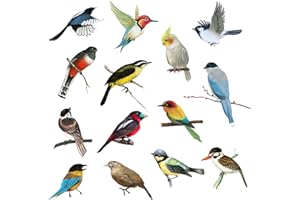 DERJDISF Vinilos para Cristales - Decoración depared para Pájaros, Pegatinas Anticolisión No Adhesivas para Vidrio Ventana, Decoración de Pared para Interiores y Exteriores