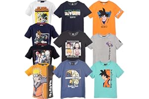 Characters Cartoons Dragon Ball Z My Hero Academia Naruto Attack on Titan Demon Slayer - Bambino Ragazzo - T-Shirt Maglia Maglietta a Maniche Corte