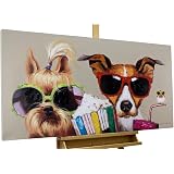 KunstLoft Leinwandbild 'Agathe Und Freunde' – Handbemalt, 100x75cm, Kuh-Motiv Für Die Wand