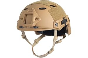 LOOGU Airsoft Fast PJ - Casco táctico superior Ops, núcleo protector, con almohadillas para el ocio al aire libre Paintball [negro]