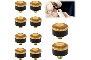 Hyblosp 10 stycken skruvhylsa, ersättningsbits i hårt läder för 12 mm biljardsvans, tillbehör för förbättrad precisionskontroll och effekt, enkel installation
