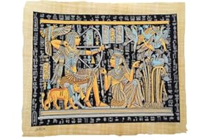 Horus Artesanía de Egipto Ägyptischer Papyrus Original, Handgefertigt und Handbemalt, 33 x 44 cm, Ref.FH-2A, Wandbild, Tapisserie, für Küche, Badezimmer, Heim, Wohnzimmer, Schlafzimmer