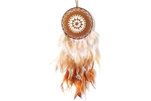 Donko Dream Catcher Brown Dream Catcher for Bedroom Handmade Dreamcatcher Ornaments for Bedroom Wall Hanging Blessing Gifts