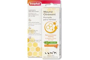 Beaphar Pomada para Heridas, Perro, Gato, Conejos, pájaros, Ingredientes Naturales, Miel, Aloe Vera, Cúrcuma, Calma, Protege, hidrata, nutre y repara, 30 ml