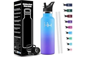 HoneyHolly Botella Termica 750 ML, Termo Sin BPA, Botella Agua Acero Inoxidable, Aislamiento Al Vacío de Doble Pared, Termo Agua Fria, Cantimplora Termica para Adultos, Deporte, Oficina, Yoga