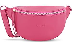 Expatrié Riñonera Mujer Pink - Alice Small - Bolso Canguro de Cuero Vegano para Festivales, Viajes y Todos los Días - Bolsa de Cintura Elegante - Repelente al Agua