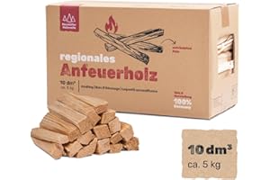 Heumüller Holzwolle 10 dm3 (ca. 5kg) Anzündholz I Anfeuerholz aus gespaltenem & entrindetem Kiefernholz I Hoher Harzgehalt für schnelles & effizientes Anzünden I Ideal für Kamin, Grill & Lagerfeuer
