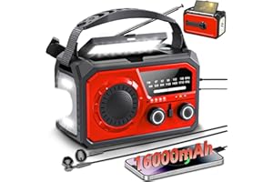 ETDEUH 16000mAh/59200mWh Kurbelradio,Tragbares Notfallradio mit Kurbel,AM/FM Solar Radio mit Handyladefunktion SOS Alarm/Kopfhöreranschluss/Leseleuchte/Kompass für Camping Outdoor Notfall