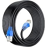 MutecPower 50m CAT6 Outdoor waterproof Direct Burial Ethernet Network Cable - UTP - CCA - 550 Mhz - Black 50 meter